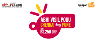 Abhi Visil Podu - Upto Rs.250 Off on Chennai <=> Pune Abhi Visil Podu - Upto Rs.250 Off on Chennai <=> Pune