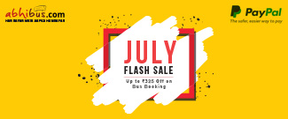 July Flash Sale - Upto Rs.325 Off on Bus Booking using PayPal July Flash Sale - Upto Rs.325 Off on Bus Booking using PayPal