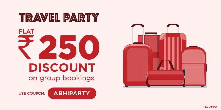Travel Party: Rs.250 off on group bookings