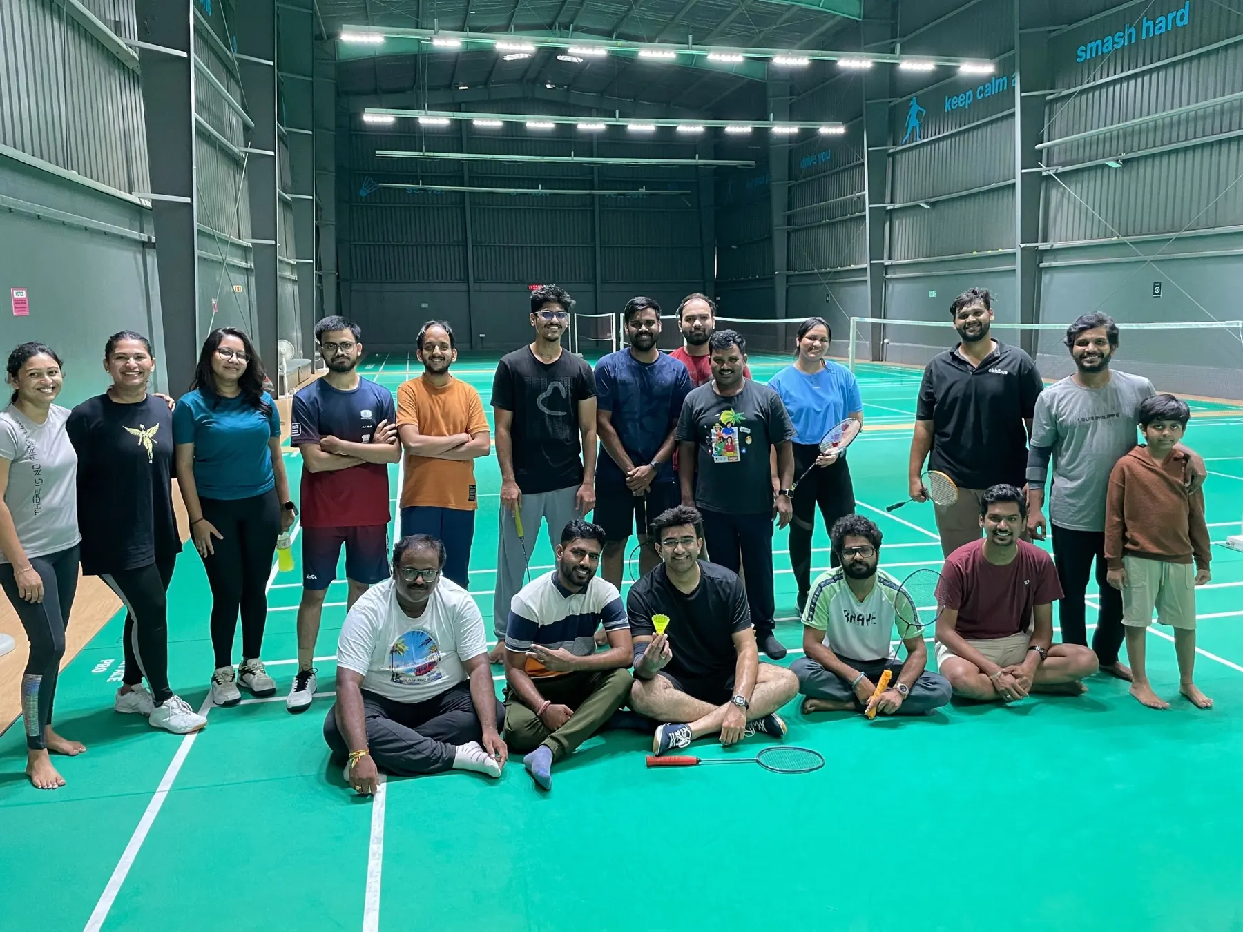 AbhiBus team after a badminton outing