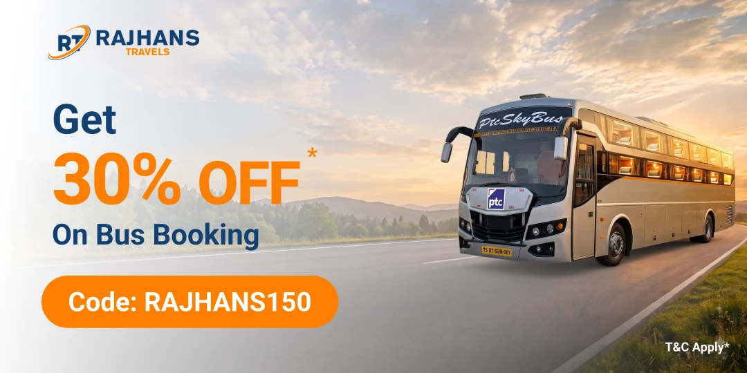 Get 30% OFF Up to Rs.150 on Raj Hans Travels Bus Bookings Get 30% OFF Up to Rs.150 on Raj Hans Travels Bus Bookings