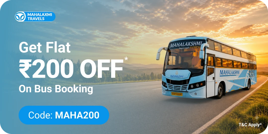 Get Flat Rs.200 OFF on Mahalaxmi Bus Bookings