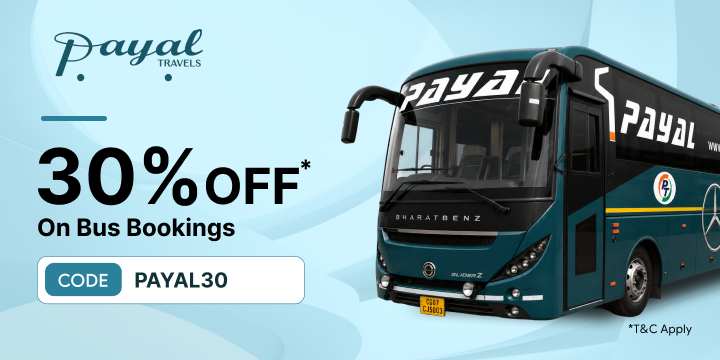 Get 30% OFF Up to Rs.200 on Payal Travels Bus Bookings