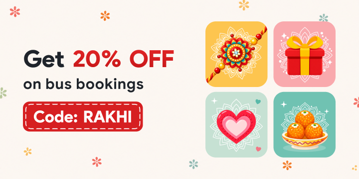 Get 20% OFF Up to Rs.250 + 20% Cashback Up to Rs.250 on Bus Bookings