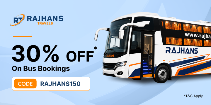 Get 30% OFF Up to Rs.150 on Raj Hans Travels Bus Bookings