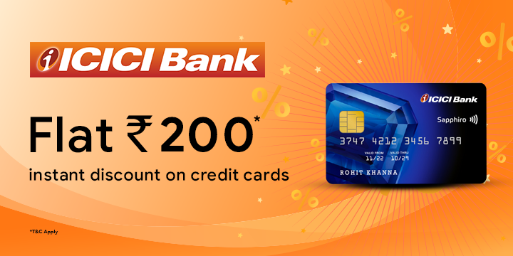 Use Coupon ICICI200 & Get Flat Rs.200 off with ICICI Bank Credit Card on your bus booking