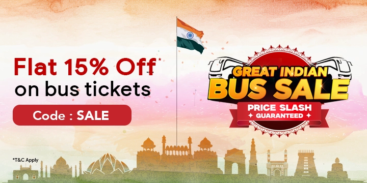 Get 15% OFF On Bus Booking