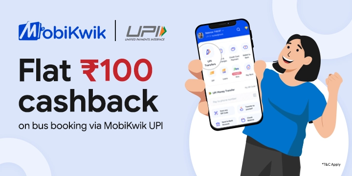 Flat ₹100 Cashback for MobiKwik UPI Users on Abhibus