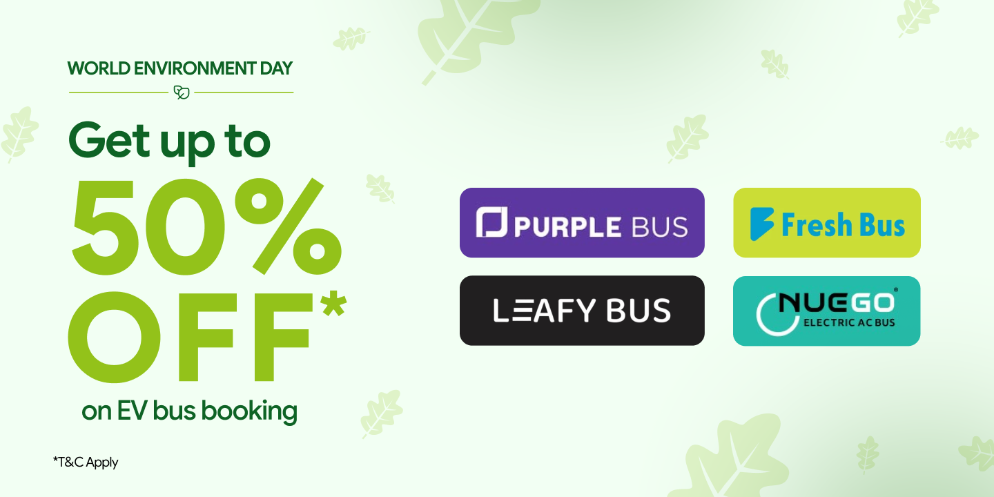 Get Up to 50% OFF on EV Bus Bookings